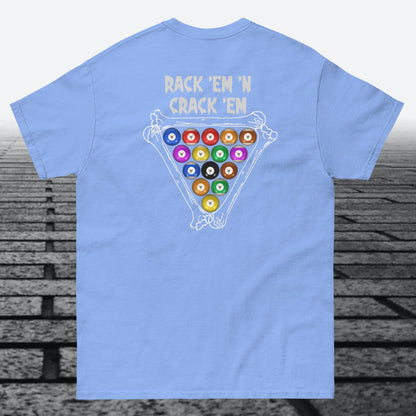 Rack 'em N Crack 'em, with logo on front, Cotton t-shirt