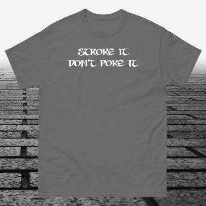 Stroke it Don't Poke it, with Logo on the back, Cotton t-shirt