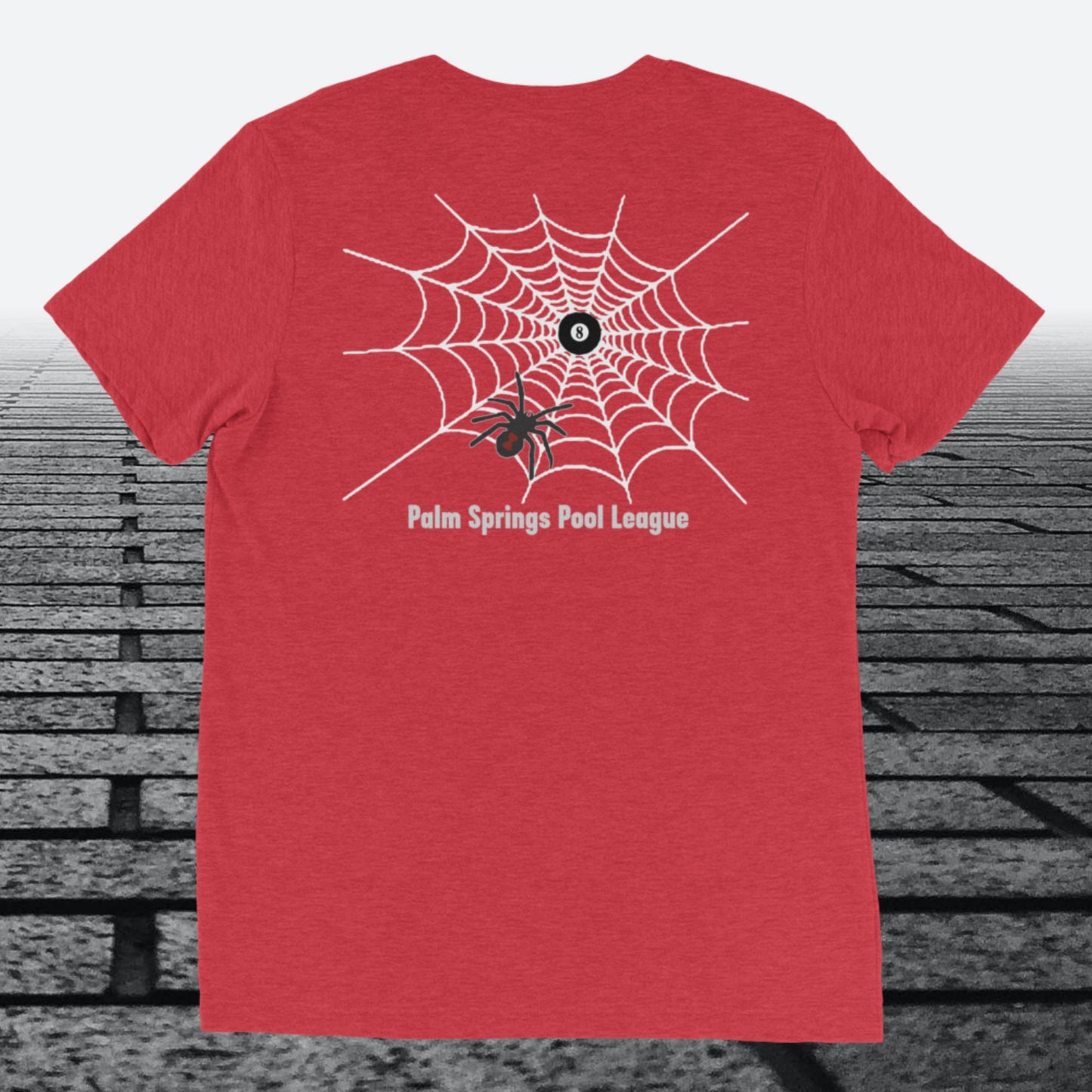 Palm Springs Pool League w/White Web, Tri-blend t-shirt